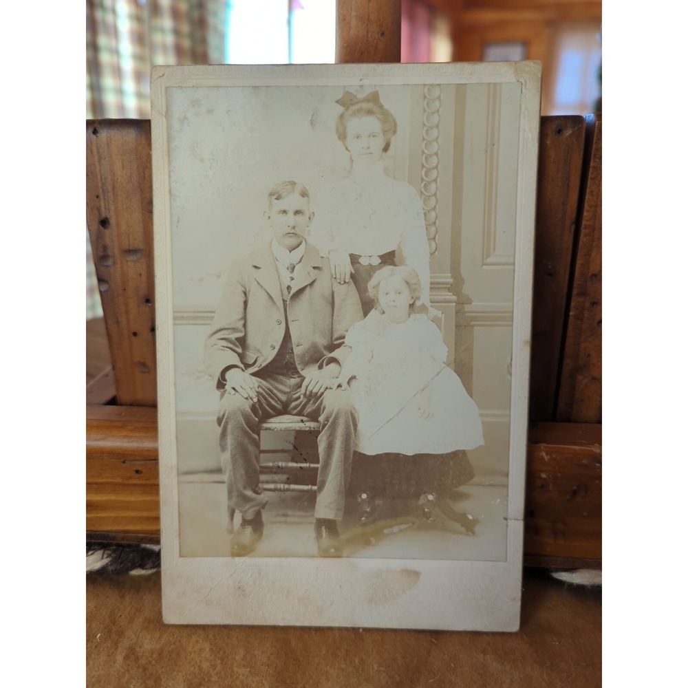 Rare Antique Photo Victorian Portrait Cabinet Card Family Group